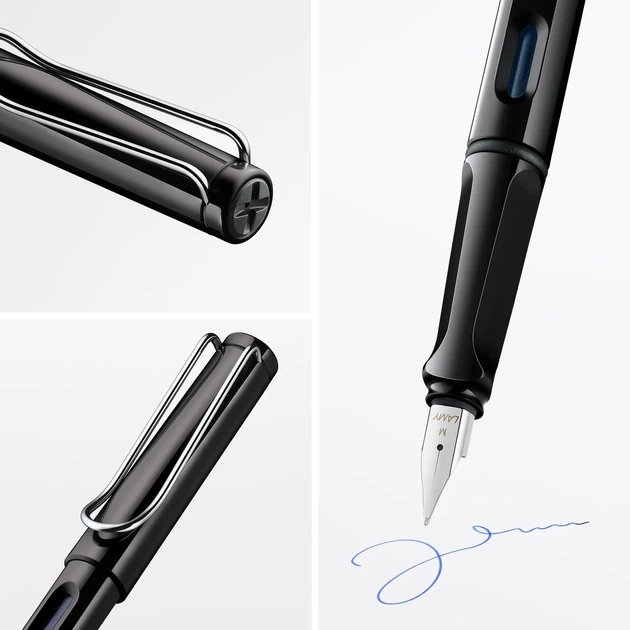 Ручка чорнильна LAMY Safari чорна M T10 сині чорнила (4000235) - зображення 4