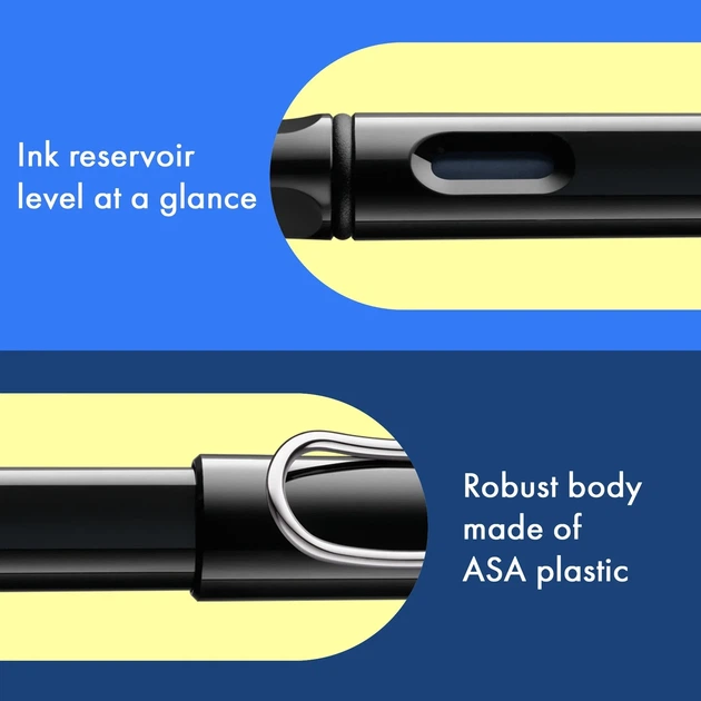 Ручка чорнильна LAMY Safari чорна M T10 сині чорнила (4000235) - зображення 6