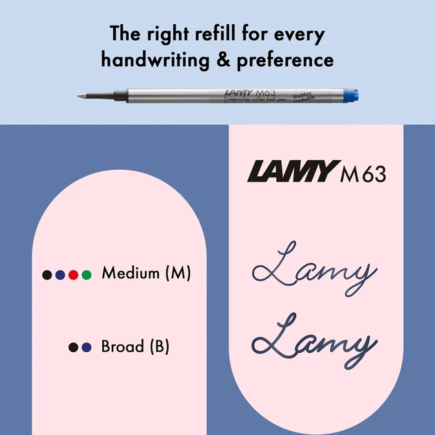 Ручка-ролер LAMY Safari світло-рожева M63 синій стрижень (4032328) - Фото 7 Ручка-ролер LAMY Safari світло-рожева M63 синій стрижень (4032328) - зображення 7