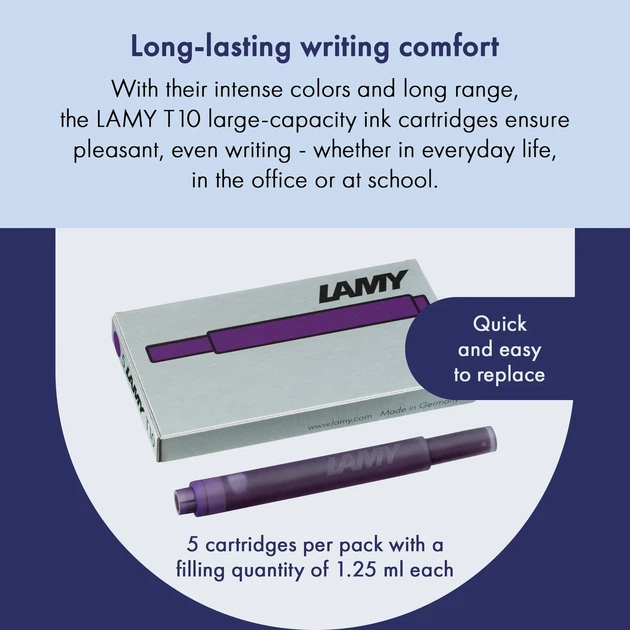 Набір чорнильних картриджів LAMY T10 фіолетовий 5 шт. (1605783) - Фото 3 Набір чорнильних картриджів LAMY T10 фіолетовий 5 шт. (1605783) - изображение 3