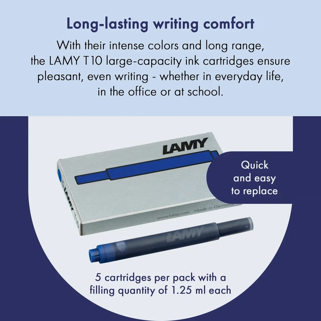 Набір чорнильних картриджів LAMY T10 синій 5 шт. (1602077) - изображение 3