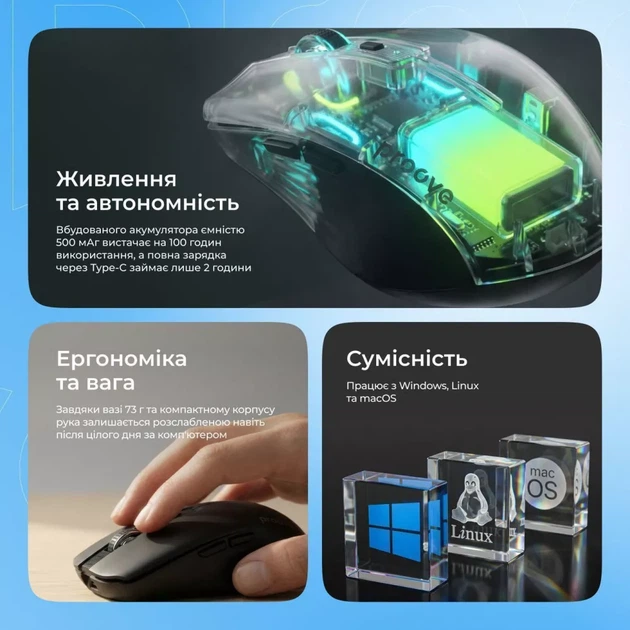 Бездротова Миша Wireless Mouse Proove Comet black (WMCM00022001) - зображення 5
