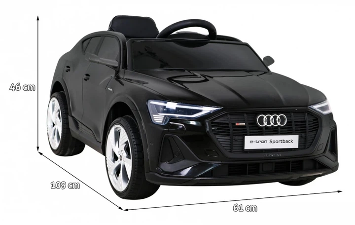 Електромобіль для дітей Audi E-Tron Sportback LED з пультом керування чорний PA.QLS-6688.CZ (5903864951288) - Фото 6 Електромобіль для дітей Audi E-Tron Sportback LED з пультом керування чорний PA.QLS-6688.CZ (5903864951288) - зображення 6