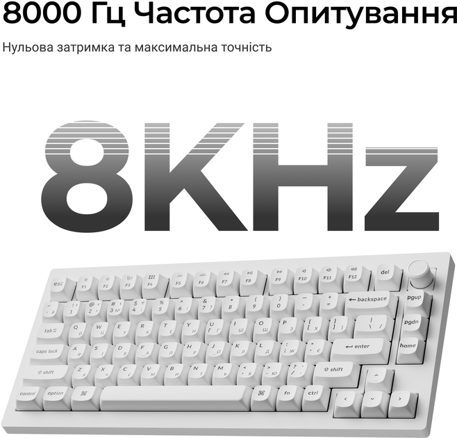 Клавиатура беспроводная Keychron V1 Ultra Keychron Red Switch White RGB (V1U-F1-UA) - Фото 10 Клавиатура беспроводная Keychron V1 Ultra Keychron Red Switch White RGB (V1U-F1-UA) - изображение 10