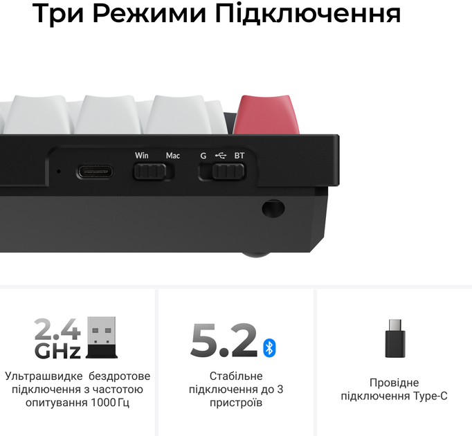 Клавиатура беспроводная Keychron Q6 HE Magnetic Switch Black RGB (Q6H-M1-UA) - Фото 10 Клавиатура беспроводная Keychron Q6 HE Magnetic Switch Black RGB (Q6H-M1-UA) - изображение 10