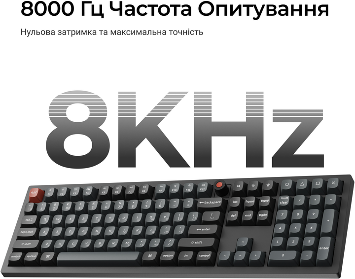 Клавиатура проводная Keychron V6 8K Keychron Super Red Switch Black RGB (V6W-D1-UA) - Фото 10 Клавиатура проводная Keychron V6 8K Keychron Super Red Switch Black RGB (V6W-D1-UA) - изображение 10