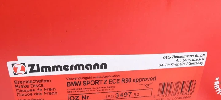 Гальмівний диск ZIMMERMANN 150349752 BMW 4 Series, 3 Series, 1 Series 34116792217 - изображение 6