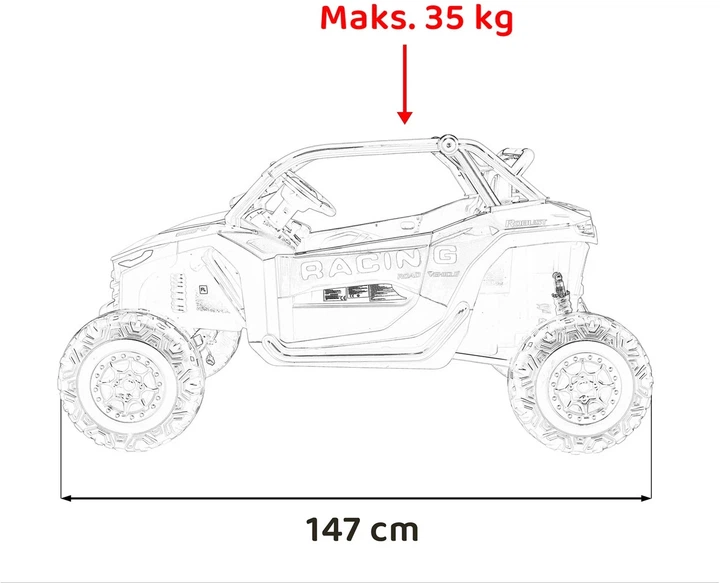 Buggy elektryczny dla dzieci Racing Road 2000 Czarny PA.JL218.CZ (5903864985238) - Zdjęcie 10 Buggy elektryczny dla dzieci Racing Road 2000 Czarny PA.JL218.CZ (5903864985238) - obraz 10