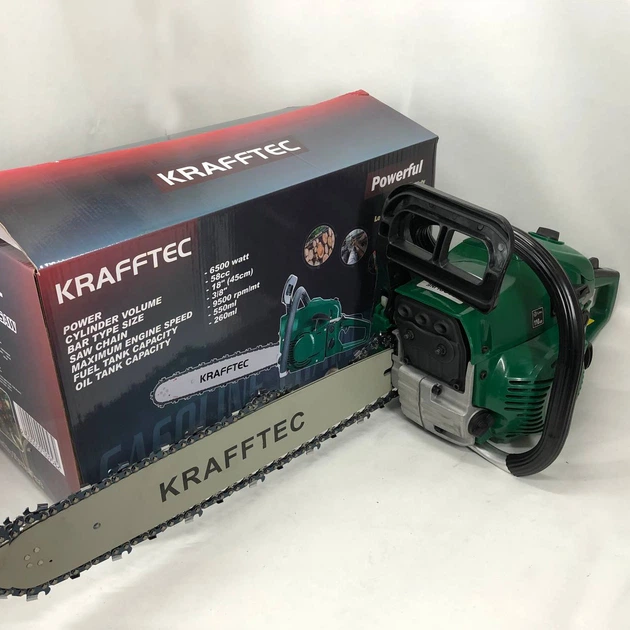 Бензопила ланцюгова Krafftec з високою потужністю з автоматичним подаванням оливи шина 45 см 6500 w - изображение 6