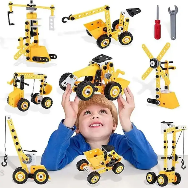 Детский конструктор инженерная машинка YK667 112 pcs - изображение 5