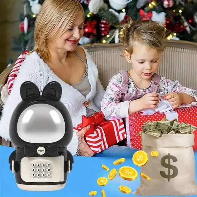 Детская электронная Копилка Сейф Космонавт с кодовым замком Little Space Rabbit Piggy Bank - Фото 4 Детская электронная Копилка Сейф Космонавт с кодовым замком Little Space Rabbit Piggy Bank - изображение 4