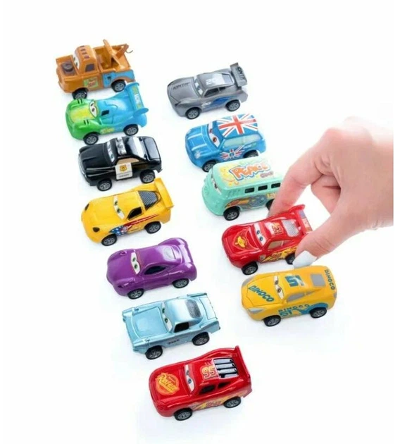 Набор инерционных машинок Тачки (Cars) — Молния МакКвин, Мэтр и герои мультфильма, 12 шт. - изображение 5