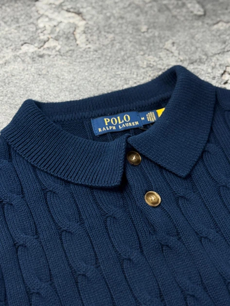 В'язане поло RALPH LAUREN XL темно-синій - Фото 4 В'язане поло RALPH LAUREN XL темно-синій - изображение 4
