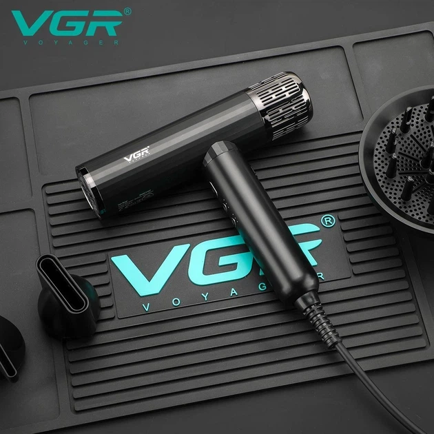 Фен професійний для волосся VGR V 427 4 рівні обдування, 3 рівні температури, 11000 RPM, 3 насадки - зображення 3