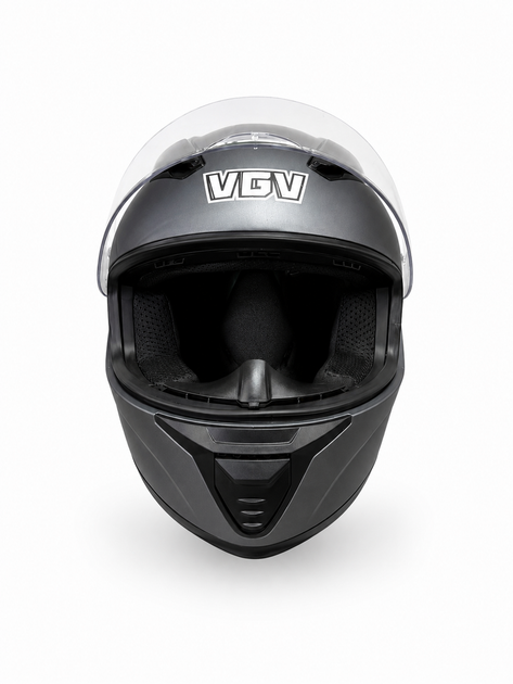 Шлем Интеграл VGV Matte Gray Размер М | Мотошлем для мотоцикла, скутера и мопеда DOT - изображение 5