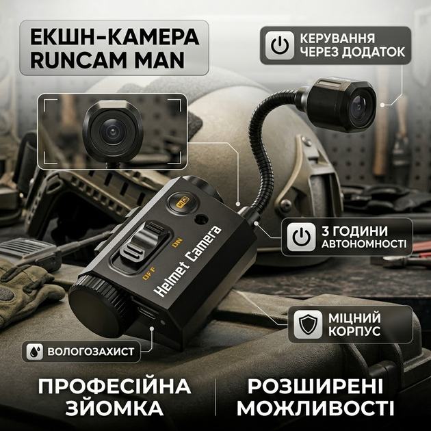 Экшн камера RunCam 128ГБ для шлема съемка от первого лица видеокамера черная SK_712648А12 - изображение 2
