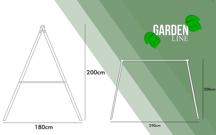 Садовые качели Garden Line KRE1111 двойные, 290 × 180 × 200 см, металлический каркас, стандартное сиденье + «гнездо аиста», зелёные - Фото 8 Садовые качели Garden Line KRE1111 двойные, 290 × 180 × 200 см, металлический каркас, стандартное сиденье + «гнездо аиста», зелёные - изображение 8