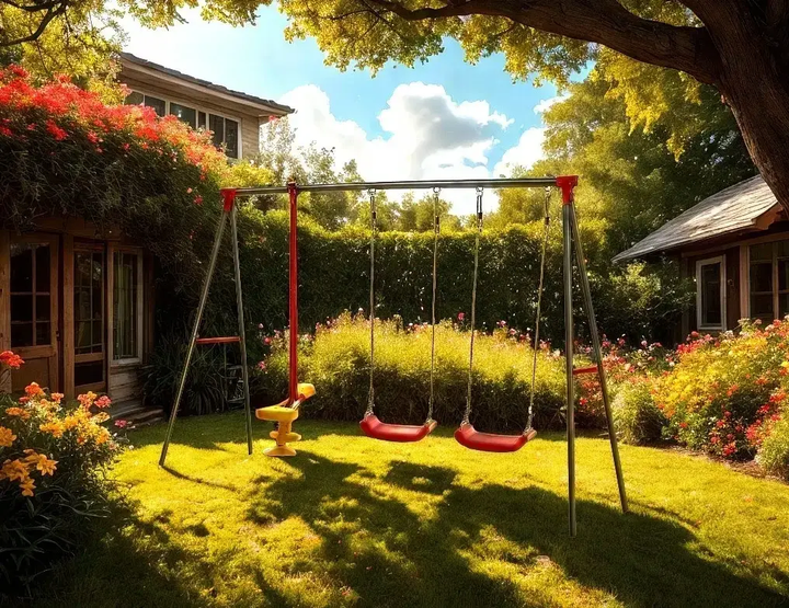 Дитячий комплекс Garden Line KRE1067, 3‑в‑1, металевий каркас, 290 × 180 × 200 см, зелений - Фото 10 Дитячий комплекс Garden Line KRE1067, 3‑в‑1, металевий каркас, 290 × 180 × 200 см, зелений - зображення 10
