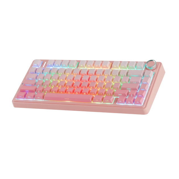 Беспроводная механическая клавиатура AULA F75 Pink Gradient, Dream Sakura Switch, размер 75%, RGB подсветки (2.4G/Bluetooth/USB) - изображение 5