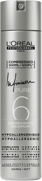 Лак для волосся L'Oreal Professionnel Infinium Pure Soft середньої фіксації 300 мл (3474636471706) - Фото 1 Лак для волосся L'Oreal Professionnel Infinium Pure Soft середньої фіксації 300 мл (3474636471706) - зображення 1