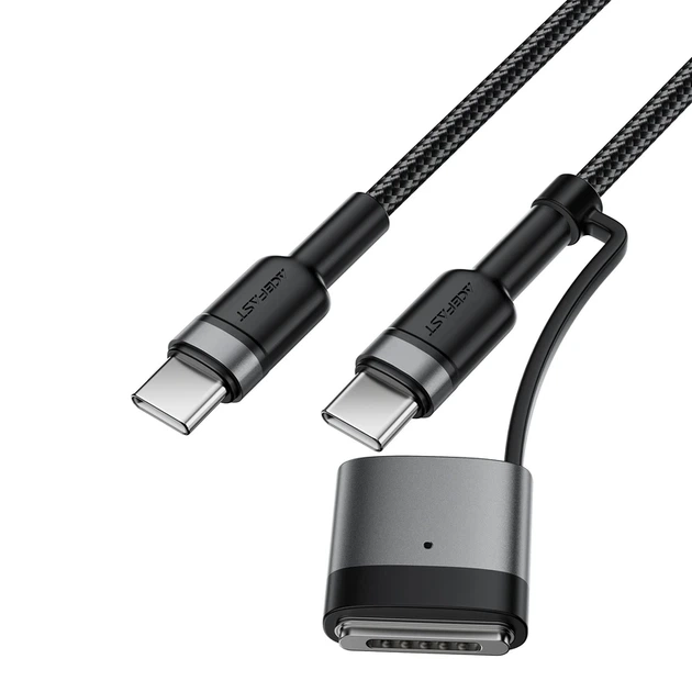 Кабель ACEFAST C22-05 USB-C to USB-C / magnetic aluminum alloy charging data cable Black - Фото 3 Кабель ACEFAST C22-05 USB-C to USB-C / magnetic aluminum alloy charging data cable Black - изображение 3