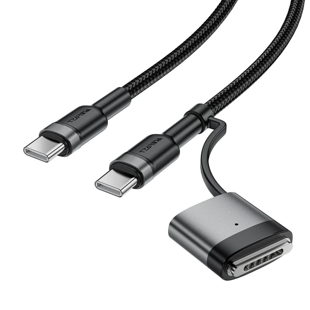 Кабель ACEFAST C22-05 USB-C to USB-C / magnetic aluminum alloy charging data cable Black - Фото 4 Кабель ACEFAST C22-05 USB-C to USB-C / magnetic aluminum alloy charging data cable Black - изображение 4