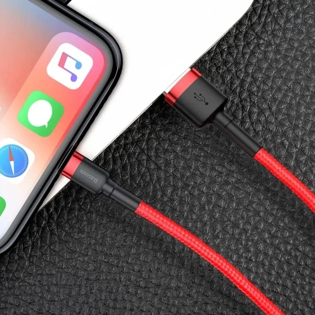 Кабель Baseus Cafule Cable USB For Lightning 1.5A 2m Red+Red - Фото 7 Кабель Baseus Cafule Cable USB For Lightning 1.5A 2m Red+Red - изображение 7