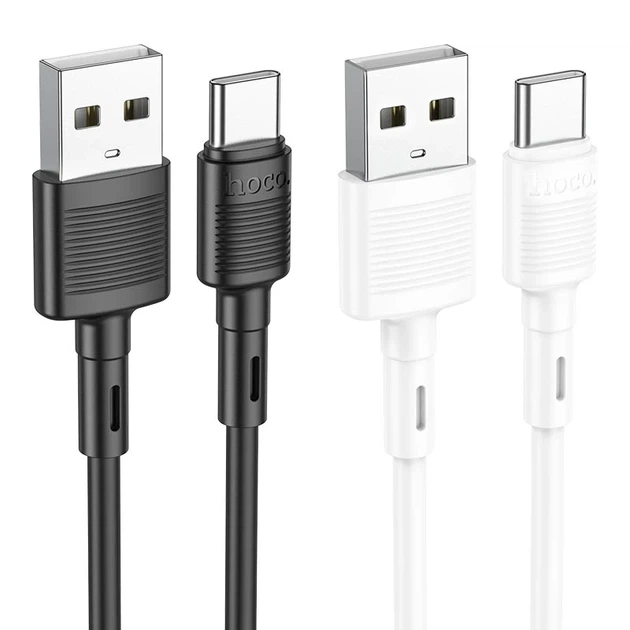 Кабель HOCO X83 USB to Type-C 3A, 1m, PVC, PVC connectors, White - Фото 4 Кабель HOCO X83 USB to Type-C 3A, 1m, PVC, PVC connectors, White - изображение 4