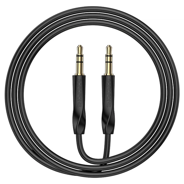 Аудіокабель BOROFONE BL16 3.5mm male to 3.5mm male, PVC, 1m, Black - зображення 4