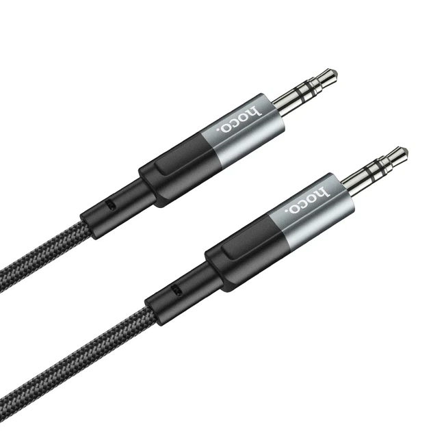 Аудіокабель HOCO UPA23 3.5mm male to 3.5mm male, nylon braid, 1m Metal Gray - Фото 5 Аудіокабель HOCO UPA23 3.5mm male to 3.5mm male, nylon braid, 1m Metal Gray - изображение 5