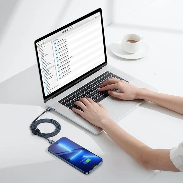 Кабель Baseus Crystal Shine Series Fast Charging Data Cable Type-C to iP 20W 2m Black - изображение 7