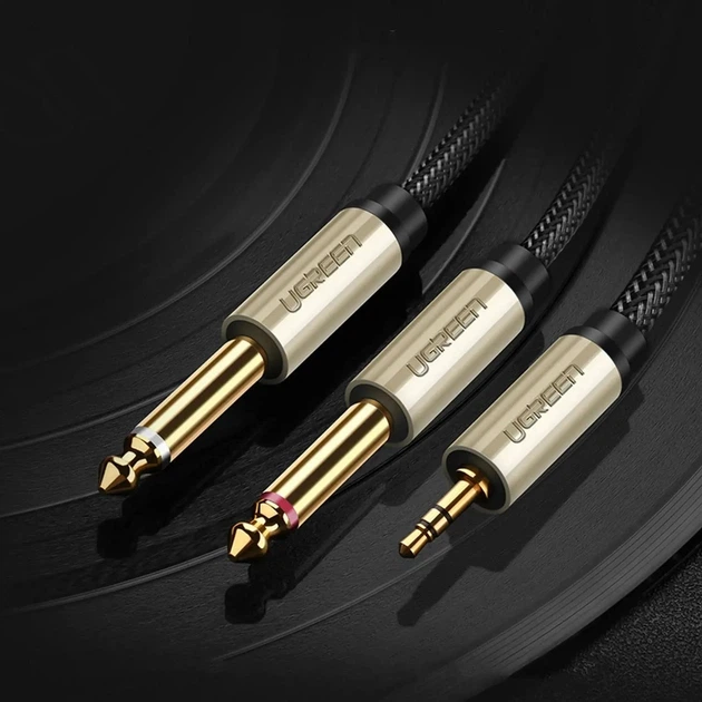 Аудіокабель UGREEN 3.5mm TRS to Dual 6.35mm TS Audio Cable 1m (Gray) - изображение 12
