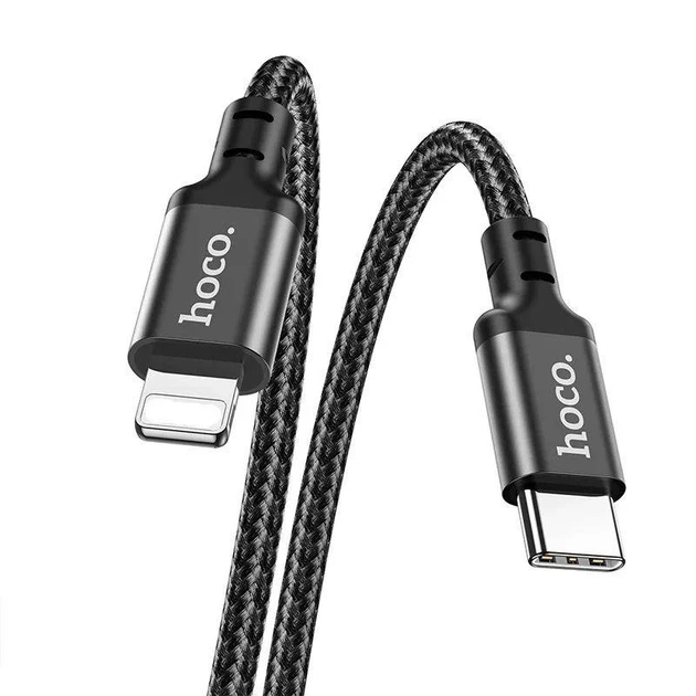 Кабель HOCO X14 Type-C to iP 3A, 20W, 2m, nylon, aluminum connectors, Black - изображение 3