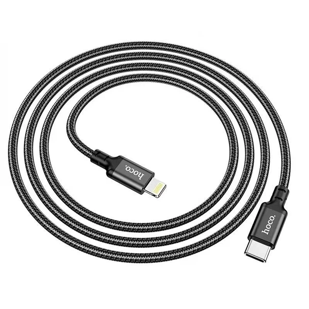 Кабель HOCO X14 Type-C to iP 3A, 20W, 2m, nylon, aluminum connectors, Black - изображение 4