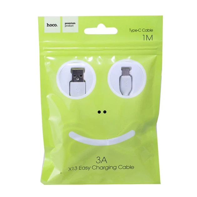 Кабель HOCO X13 USB to Type-C 3A, 1m, PVC, PVC connectors, White - изображение 2