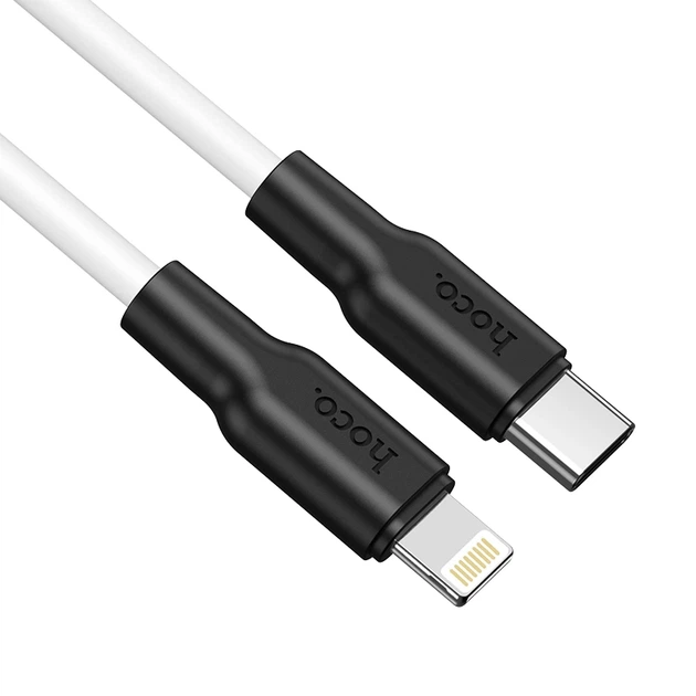 Кабель HOCO X21 Plus Type-C to iP 3A, 20W, 1m, black and white - зображення 4