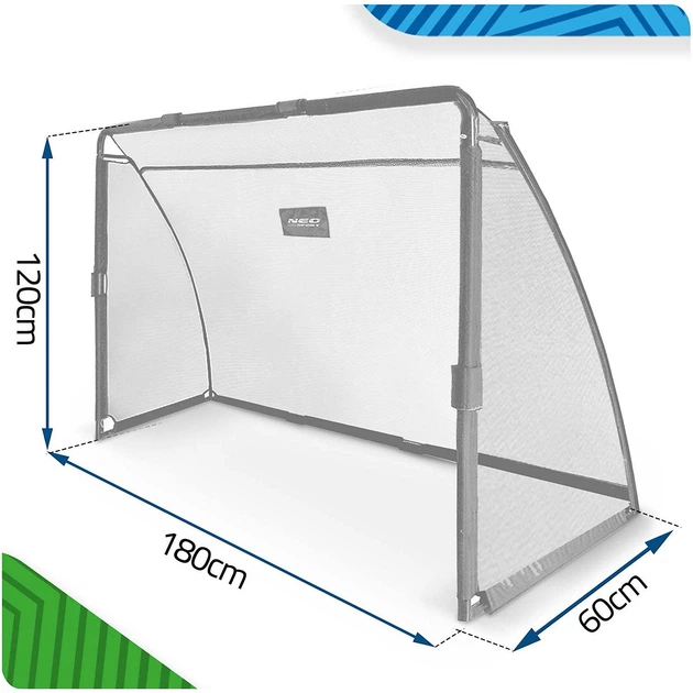 Футбольні ворота Neo-Sport NS-487 Збільшені портативні 180 x 120 x 60 см (5903890632748) - зображення 2