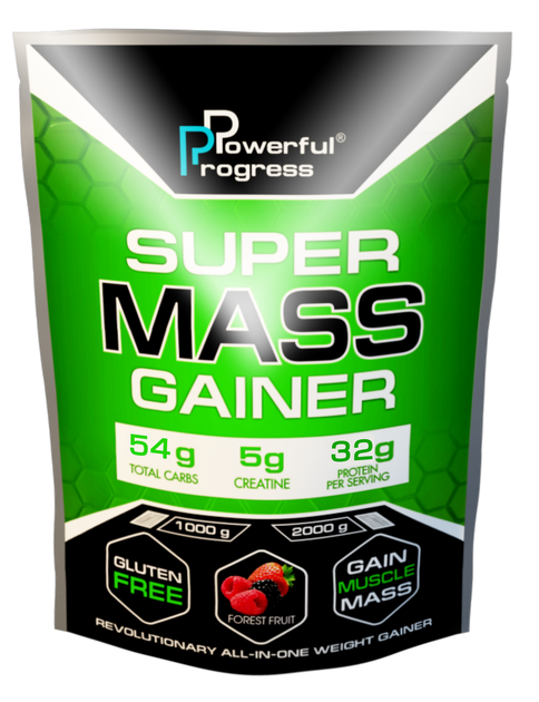 Гейнер Powerful Progress Super Mass Gainer Strawberry 2000 грамм - изображение 2