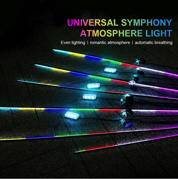 Подсветка салона авто Ambient light Rgb 18в1 набор диодных подсветок Bluetooth 12V - изображение 2