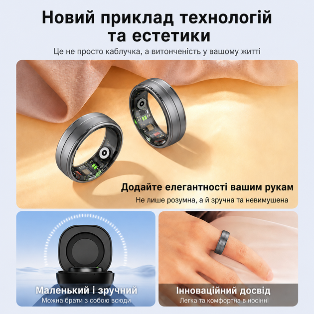 Смарт-кольцо INSPIRE HSR06 Размер 9 Black (HSR06-9-black) - изображение 5