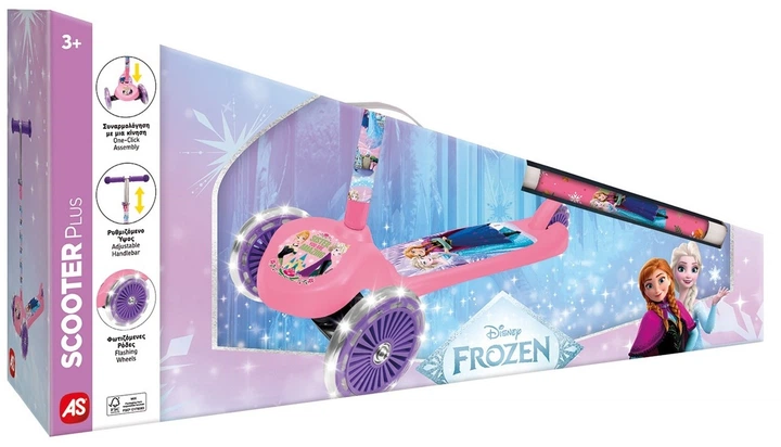 Дитячий триколісний самокат AS Company Scooter Plus Disney Frozen зі світловими колесами (1500-50291) (5203068502911) - Фото 4 Дитячий триколісний самокат AS Company Scooter Plus Disney Frozen зі світловими колесами (1500-50291) (5203068502911) - зображення 4