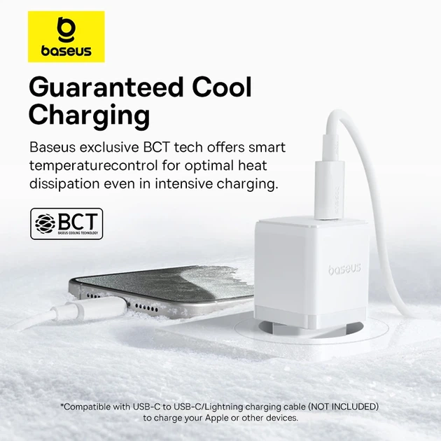 Мережевий зарядний пристрій Baseus Palm Fast Charger 1C 20W EU Moon White - Фото 13 Мережевий зарядний пристрій Baseus Palm Fast Charger 1C 20W EU Moon White - изображение 13