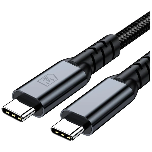 Кабель 3mk Hyper Cable N-SERIES USB-C to USB-C Thunderbolt 4 2m 48V/5A 240W Black (5903108758185) - изображение 7
