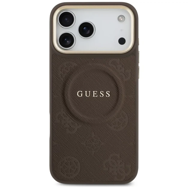 Чохол Guess Peony Hot Stamp для iPhone 17 Pro Max Brown with MagSafe (GUHMP17XPSAMSECW) - зображення 3