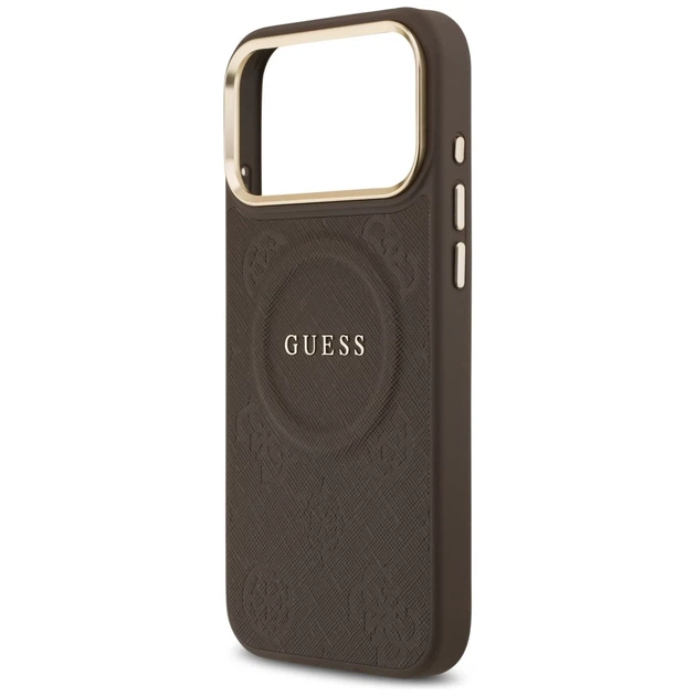 Чохол Guess Peony Hot Stamp для iPhone 17 Pro Max Brown with MagSafe (GUHMP17XPSAMSECW) - зображення 6