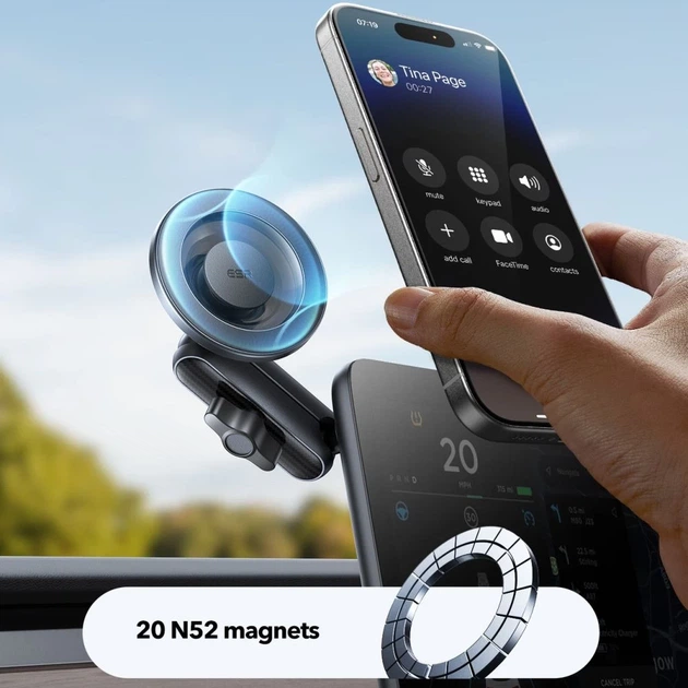 Автодержатель ESR Omnilock Magnetic приборная панель чёрный with MagSafe (4894240267394) - Фото 6 Автодержатель ESR Omnilock Magnetic приборная панель чёрный with MagSafe (4894240267394) - изображение 6
