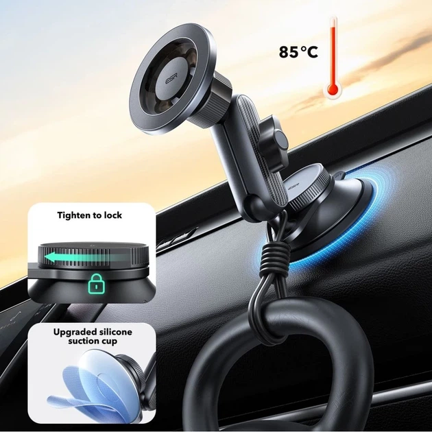 Автодержатель ESR Omnilock Magnetic приборная панель чёрный with MagSafe (4894240267394) - Фото 8 Автодержатель ESR Omnilock Magnetic приборная панель чёрный with MagSafe (4894240267394) - изображение 8