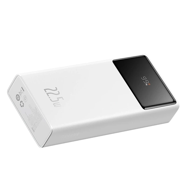 Powerbank Baseus Star-Lord 20000mAh 22.5W з цифровим дисплеєм та кабелем USB-C 3A 30cm Білий (6932172620707) - зображення 6