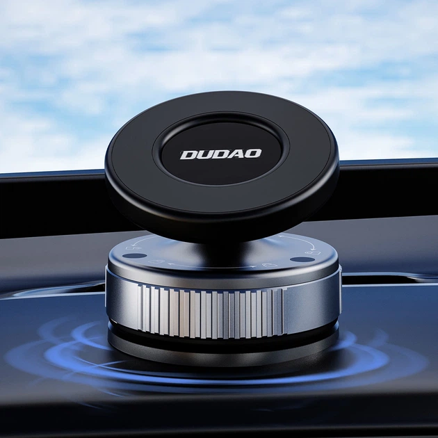 Автодержатель Dudao F24PRO совместимый с MagSafe с присоской на стекло или панель приборов черный (F24) - изображение 3
