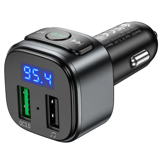 АЗП з FM-модулятором HOCO E67 Fighter QC3.0 18W car BT FM transmitter Black - Фото 4 АЗП з FM-модулятором HOCO E67 Fighter QC3.0 18W car BT FM transmitter Black - изображение 4